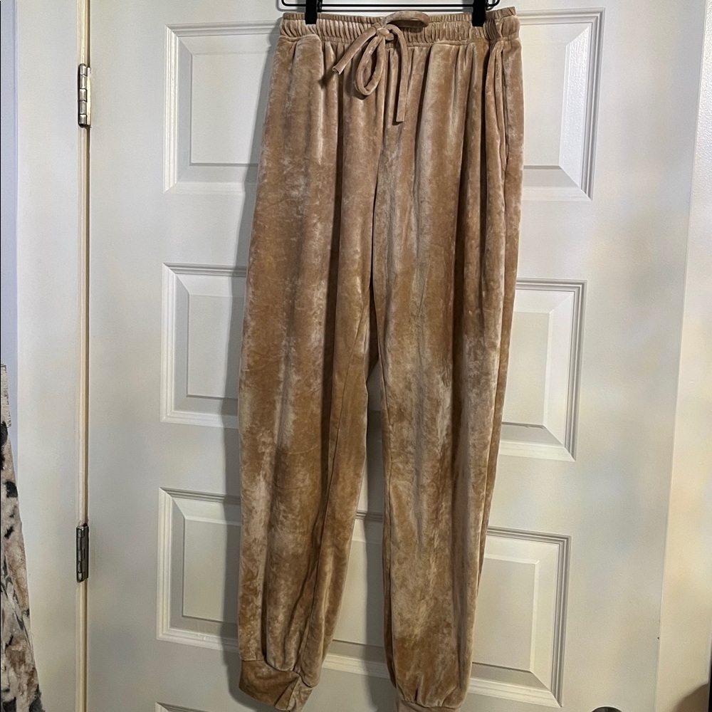 Phil Love Women's Velvet Joggers with Drawstring Elastic Waist - Picture 2 of 7